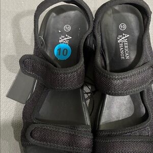 American Exchange Black Open-Toe Sandals